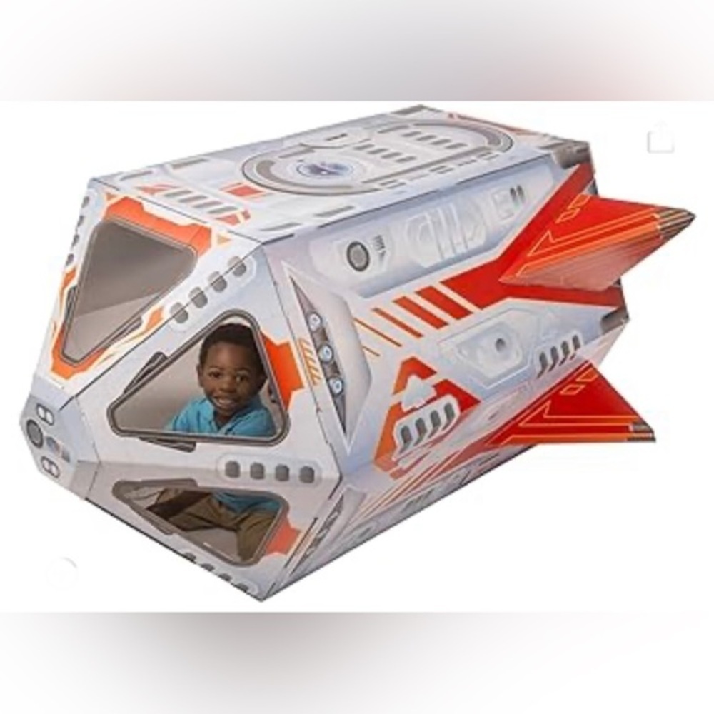 Melissa & Doug Rocket Ship Indoor 4’ tall Corrugated Playhouse - Picture 2 of 8